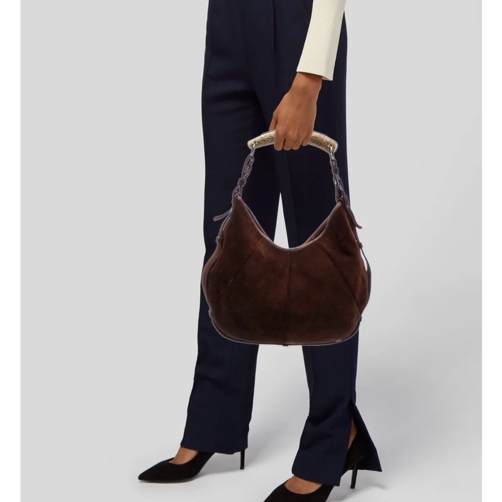 Yves Saint Laurent Mombasa Handbag, Chocolate with Horn Handle - Picture 4 of 9